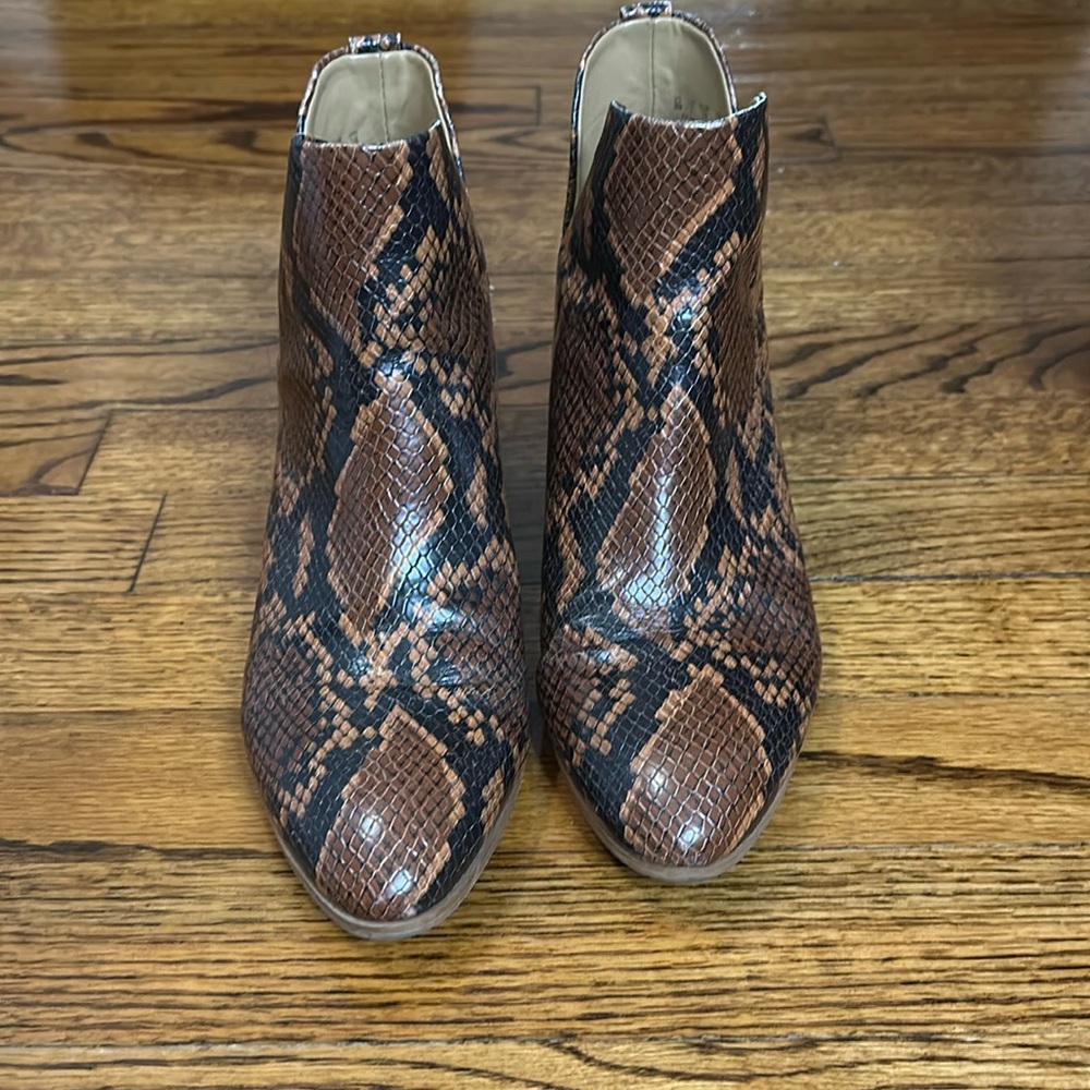 Franco Sarto Snake print booties. Size 9. Slightly updated style online